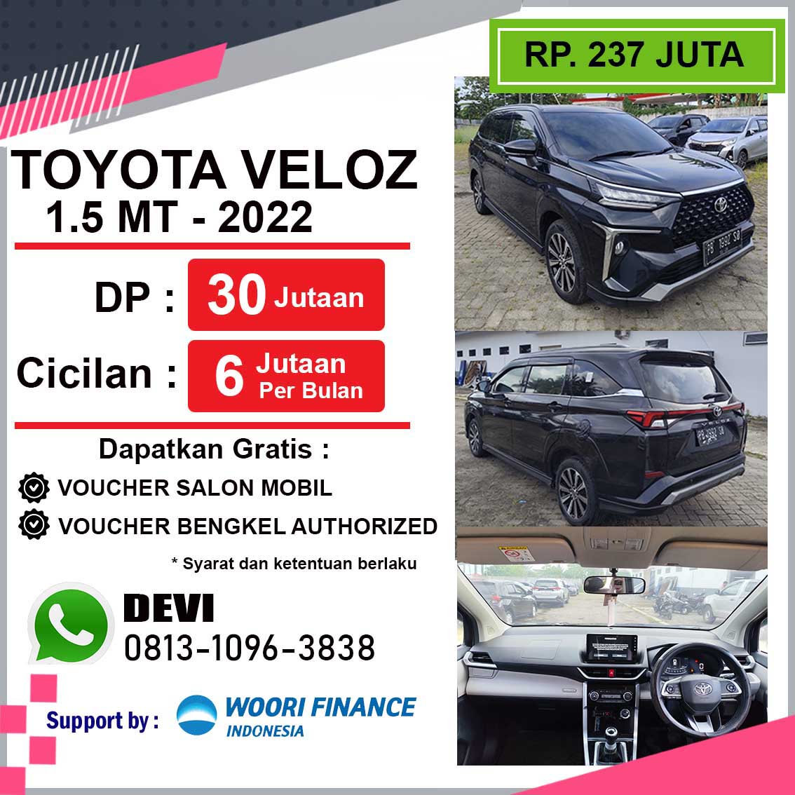 AVANZA VELOZ 1.5 M/T BLACK MICA 2022